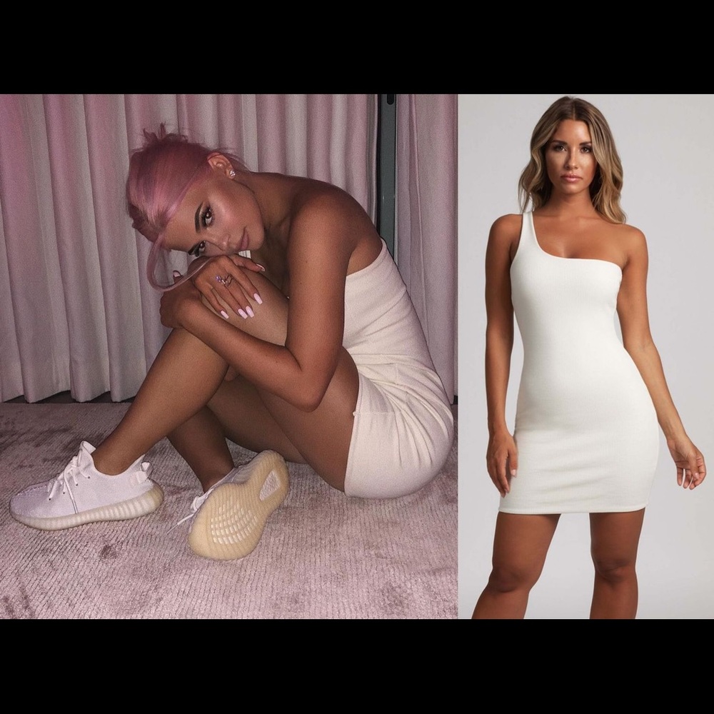 One Shoulder White Dress